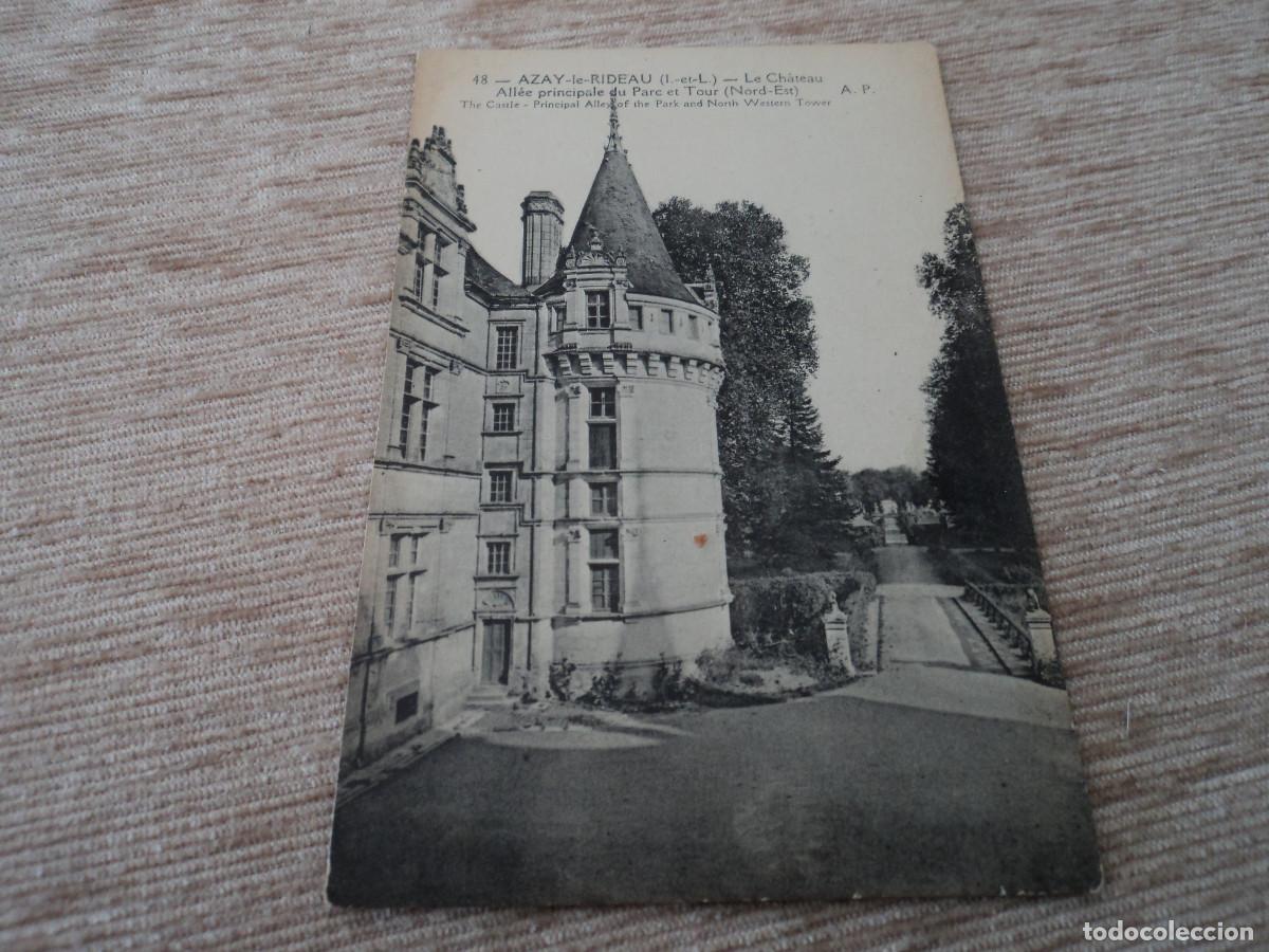 Postkarten: 48 azay le rideau, le chateau alle principale du parc et de tour, ed. a. papeghin