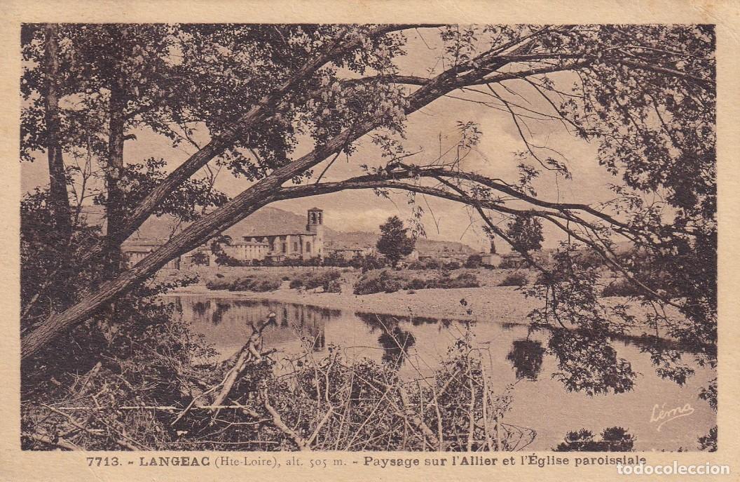 Postales: 7713 Langeac (Hte-Loire) - Paysage sur l' Allier et l' &Eacute;glise paroissiale