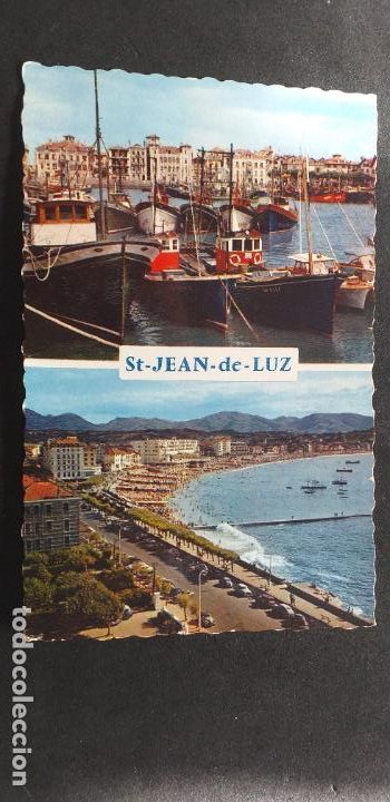 Postais: FRANCIA-V51-SXXII-140X90mm.-SAINT-JEAN DE LUZ-LE PORT ET LA MAISON DE I'INFANTE-LA PLAGE