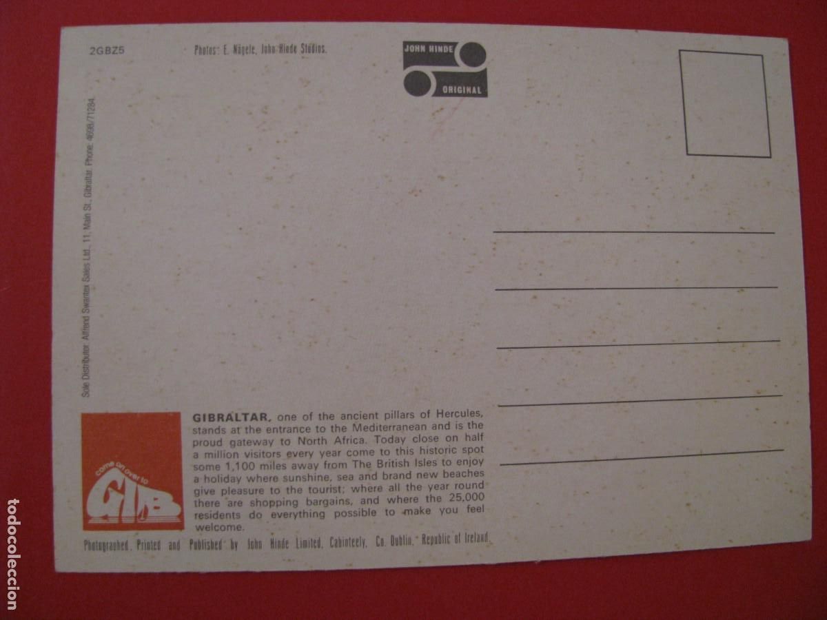 Postales: POSTAL DE GIBRALTAR. JOHN HINDE. - Foto 2