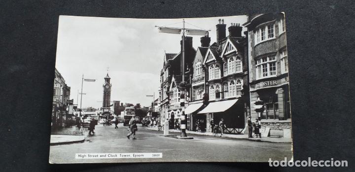 Postais: INGLATERRA-V51-SXXII-140X90mm.-HIGH STREET AND CLOCK TOWER,EPSOM