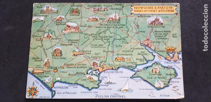 Postais: INGLATERRA-V51-SXXII-140X90mm.-HAMPSHIRE & PARTS OF DORSET,SOMERSET & WILTSHIRE-CIRCULADA