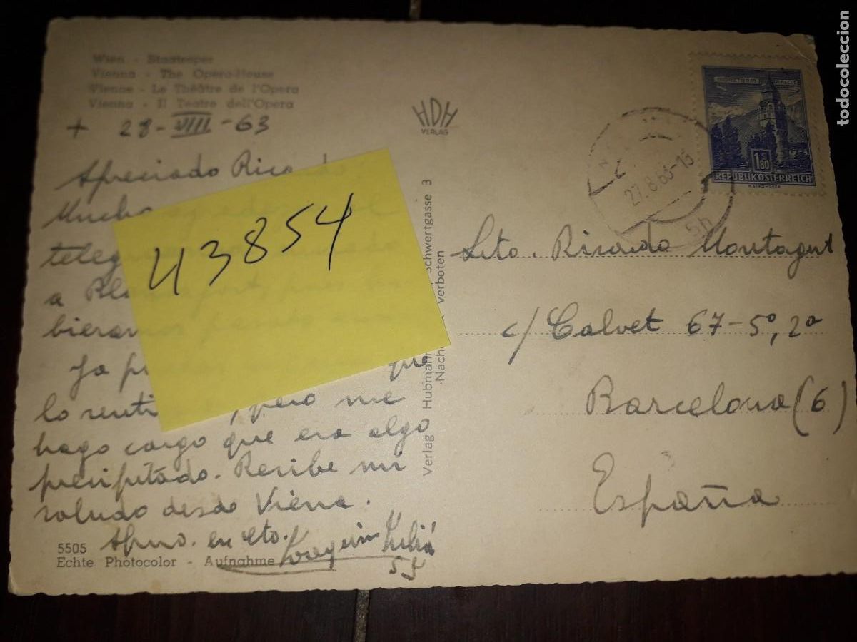 Postales: N&ordm; 43854 POSTAL VIENA AUSTRIA - Foto 2