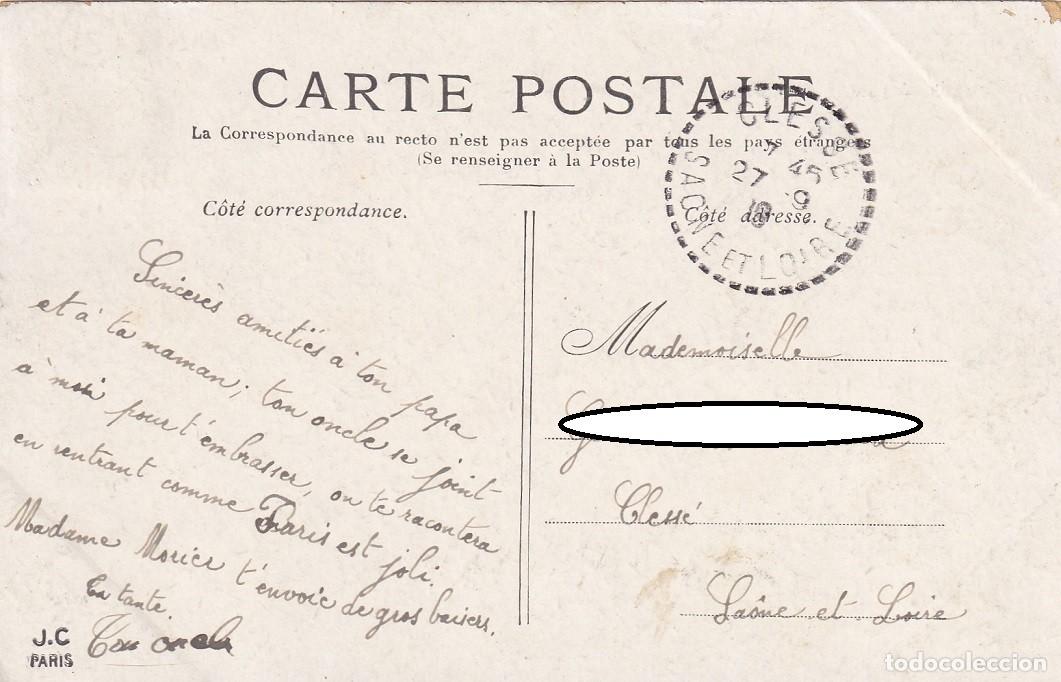 Postales: Paris - La Cour du Carrousel / Circulada en 1909 - Foto 2