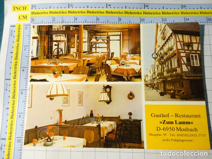 Postais: POSTAL DE ALEMANIA. GASTHOF RESTAURANT ZUM LAMM MOSBACH. 1628