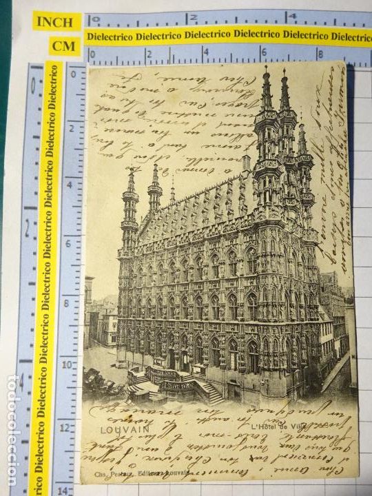 Postkarten: ANTIGUA POSTAL DE B&Eacute;LGICA. SIGLO XIX - 1905. LOUVAIN LOVAINA. L'H&Ocirc;TEL DE LA VILLE. 1698