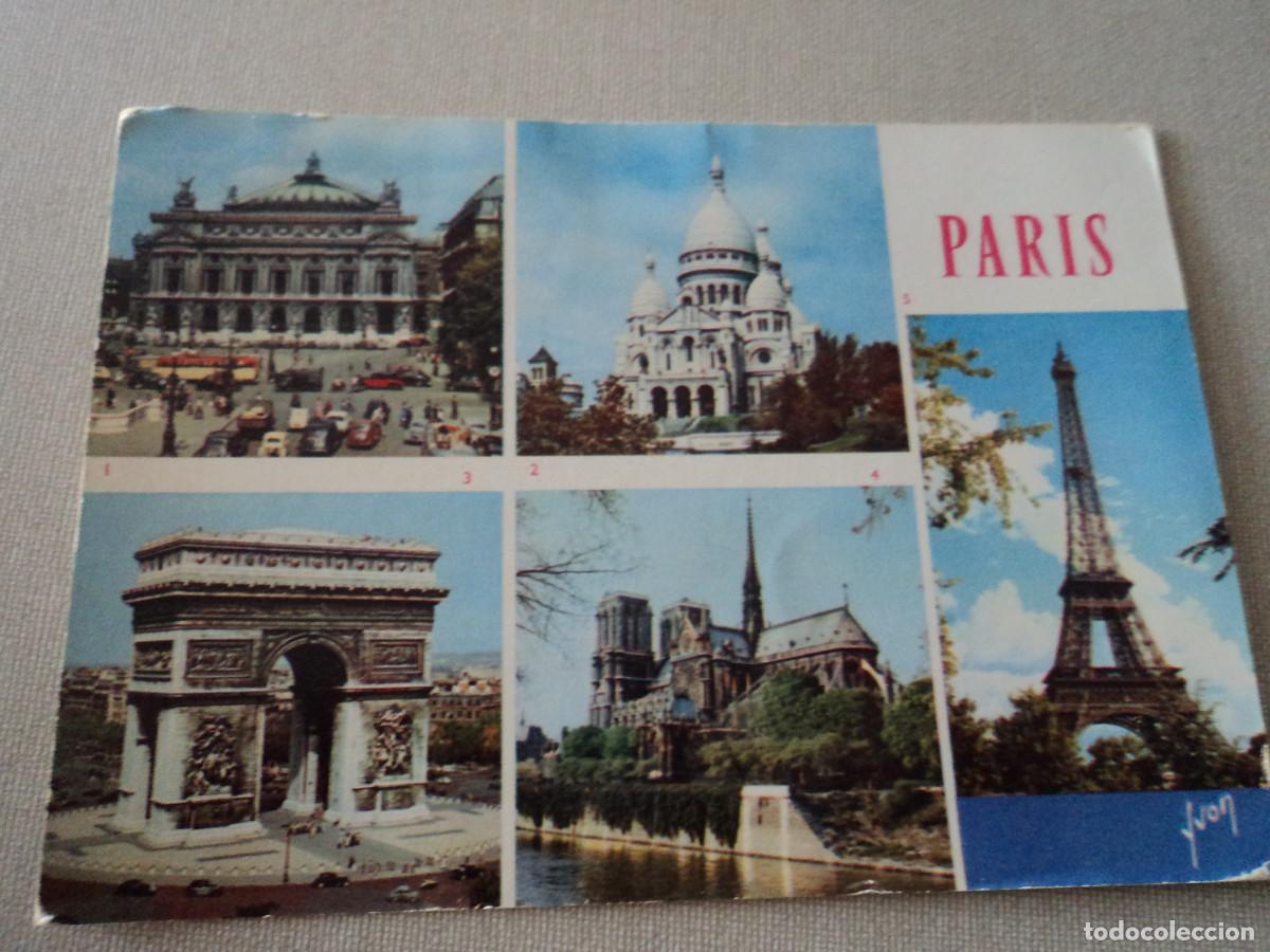 Cartoline: paris, varios aspectos, ed. yvon, circulada 1960