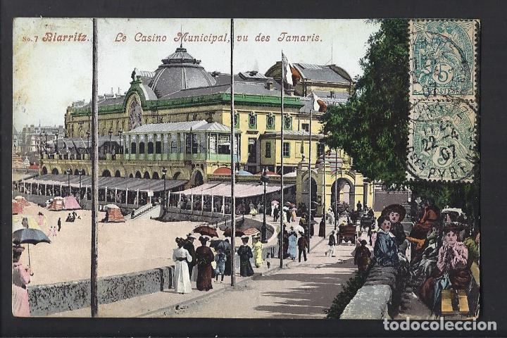Postales: Postal de Biarritz. Circula 1907. - Foto 1