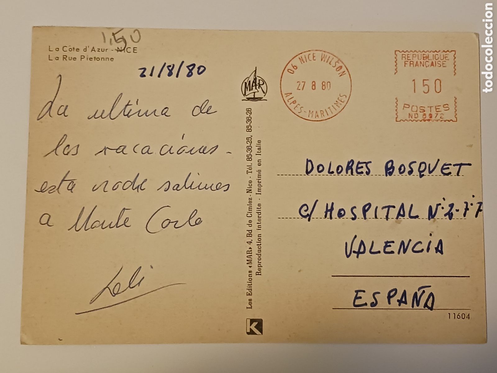Postales: M&oacute;naco, Monte Carlo, Circulada. - Foto 2