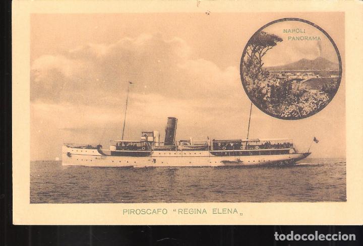 Cartoline: Piroscafo Regina Elena. Napoli Panorama.Compagnia Napoletana di Navigazione. Italia.