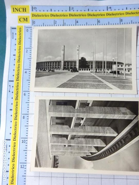 Cartoline: 2 FOTOS FOTOGRAF&Iacute;AS ESTADIO F&Uacute;TBOL CAMPO OL&Iacute;MPICO BERLIN. CON ESV&Aacute;STICA NAZI. III REICH. 554