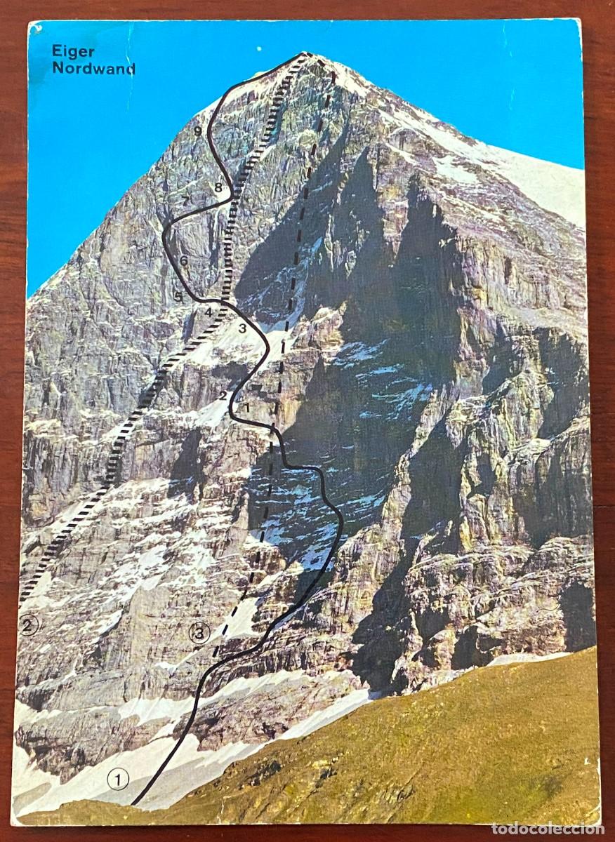 Postales: FOTOGRAFIA EIGER NORDWAND, SUIZA, ALPINISMO, FORMATO POSTAL DE GRAN TAMA&Ntilde;O, MIDE 21 X 15 CMS.