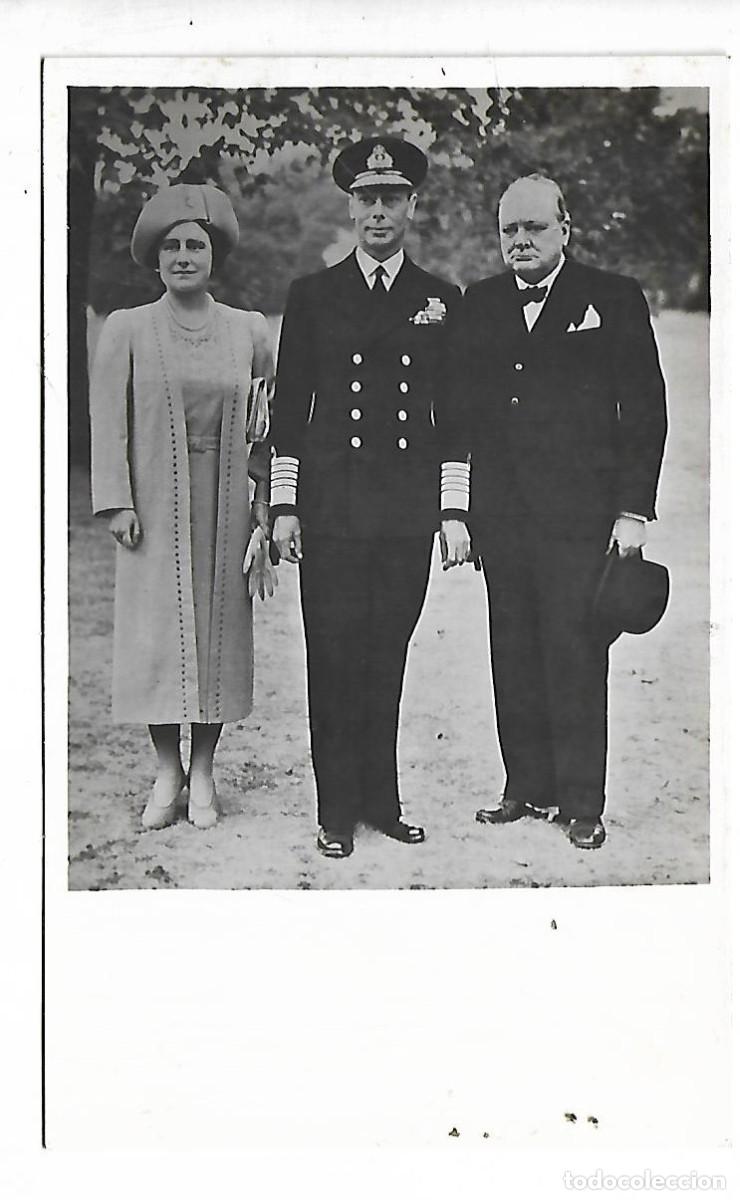 Postales: ER - ANTIGUA FOTOGRAFIA DE WINSTON CHURCHILL CON MONARCAS BRITANICOS