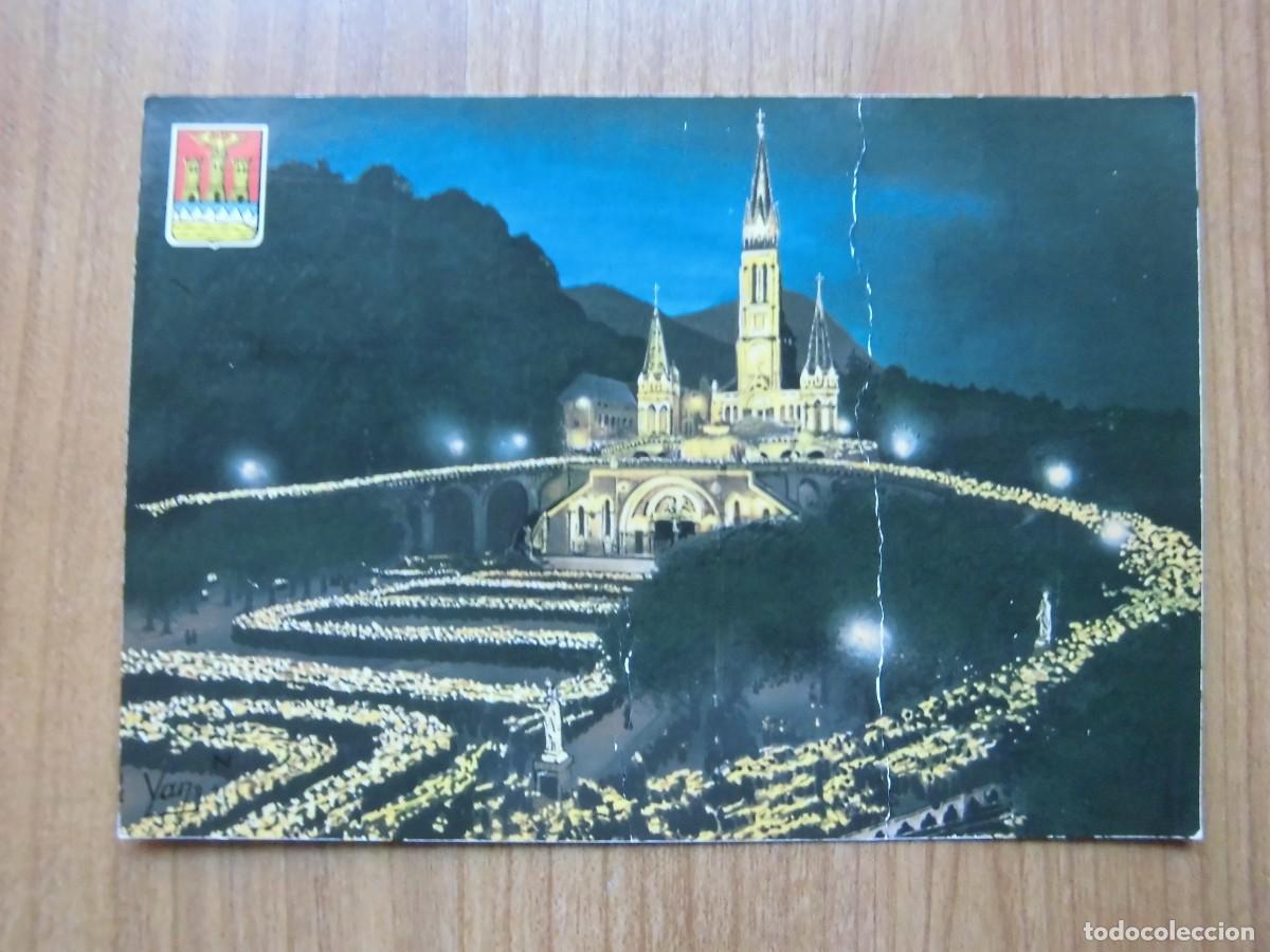 Postales: POSTAL LOURDES LA BAS&Iacute;LICA ILUMINADA - Foto 1