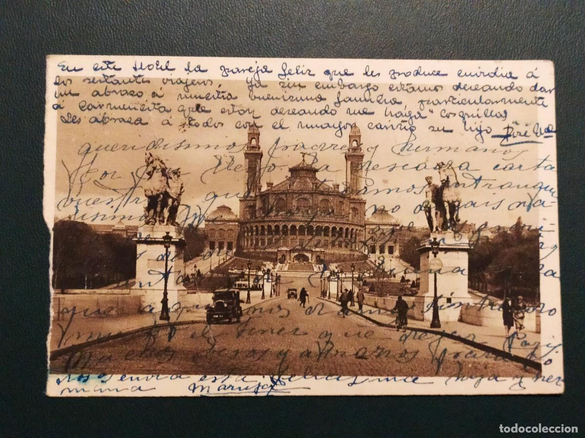 Postales: FRANCIA - PARIS - TROCADERO ET PONT D&acute;IENA - ED. D&acute;ART 27 - CIRCULADA EN 1931
