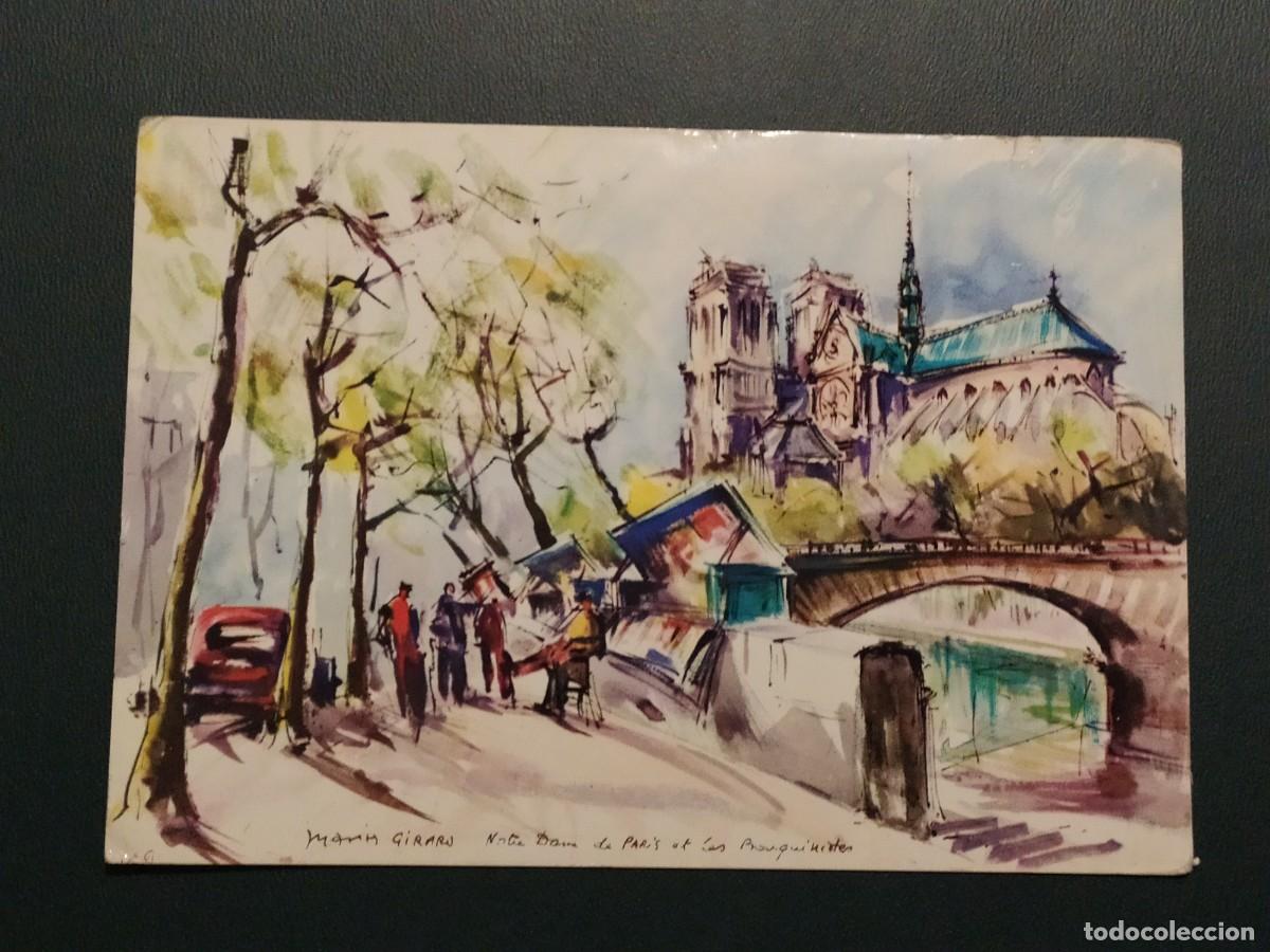 Postales: FRANCIA - PARIS - NOTRE DAME ET LES BOUQUINISTER - ED. C&acute;EST - CIRCULADA EN 1961