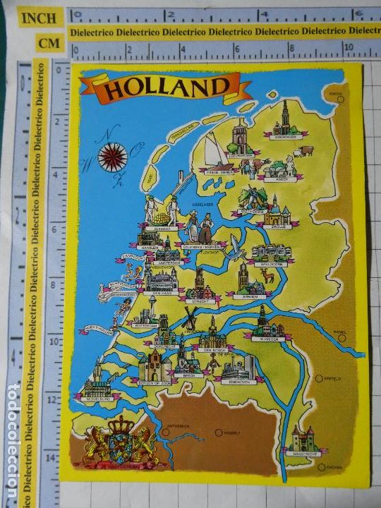 Cartoline: POSTAL DE PAISES BAJOS. MAPA DE MONUMENTOS. 102