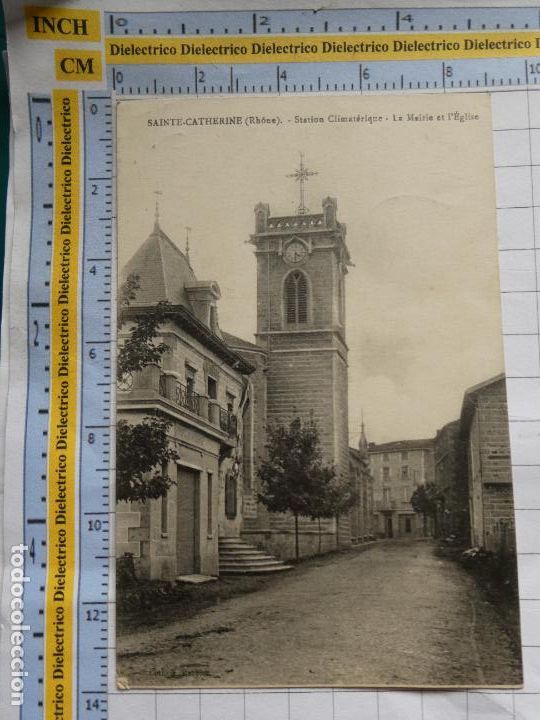 Postkarten: ANTIGUA POSTAL DE FRANCIA. SAINTE CATHERINE RH&Ocirc;NE STATION CLIMATIQUE LA MAIRIE ET L'EGLISE. 525