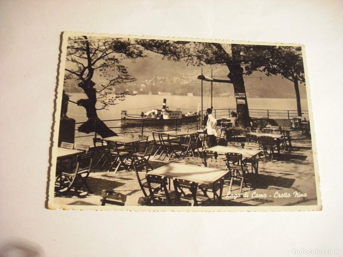 Postales: ALBERGO RISTORANTE CROTTO NINO . LAGO DI COMO. CIRCULADA.