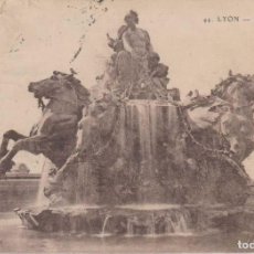 Postales: FRANCIA LYON LA FUENTE DE BERTHOLDI 1917 POSTAL CIRCULADA. Lote 399027019