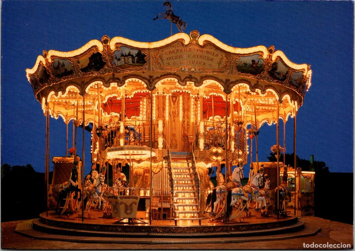Postales: Tiovivo - Carrusel de Caballitos - Chevaux de Bois du XVIII&eacute; si&egrave;cle - Postal Francesa - 150x105mm
