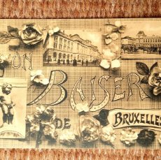 Postales: UN BAISER DE BRUXELLES - BRUSELAS - BELGICA. Lote 402173429