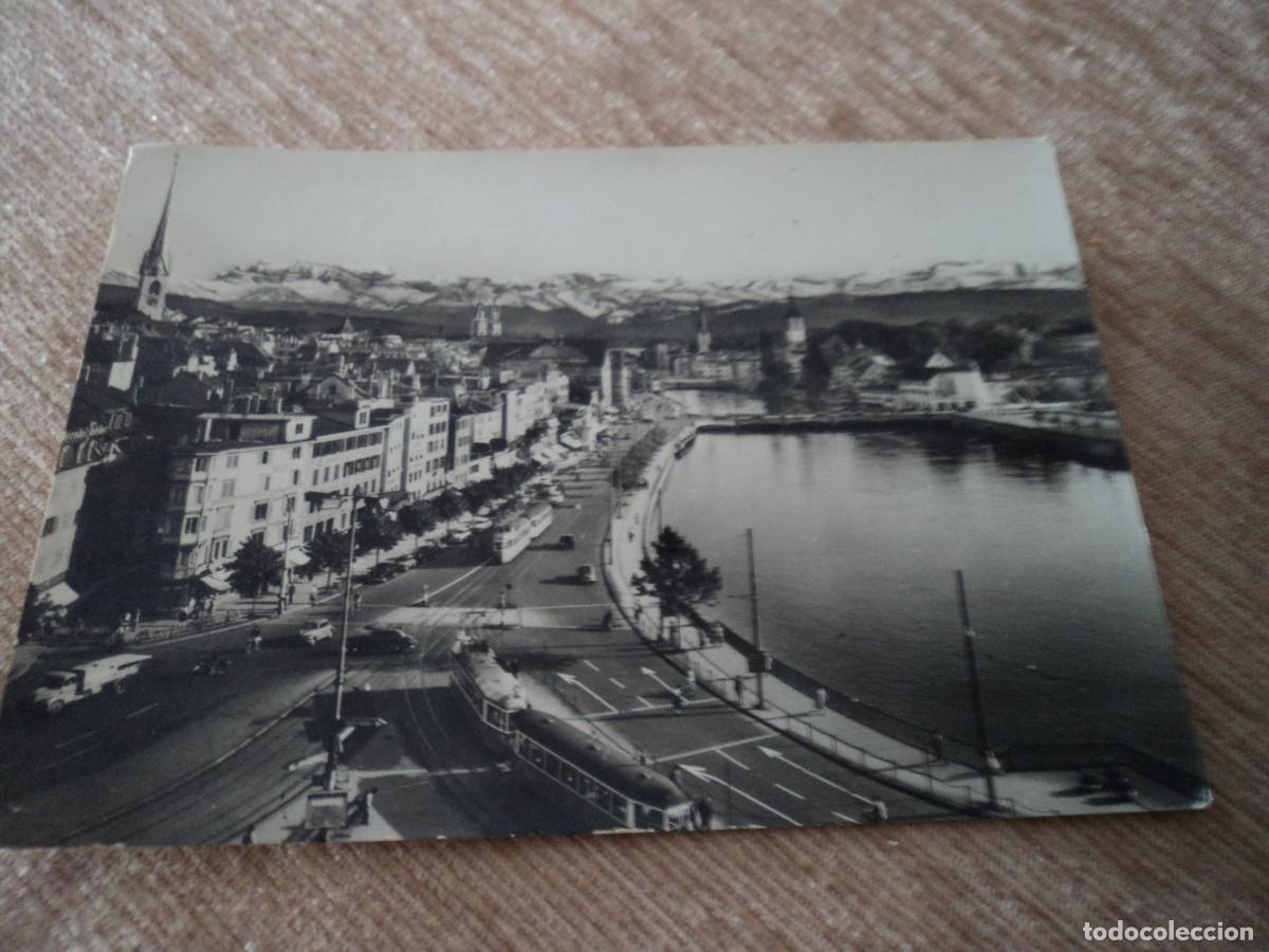 Postales: zurich limmatquai mit glarreralpen, circulada 1961