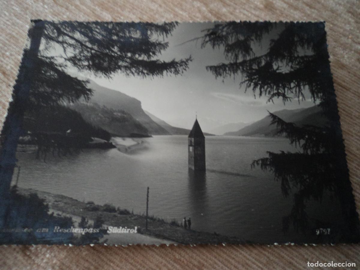 Cartoline: deschensee am reschenpass sudtirol, circulada 1957
