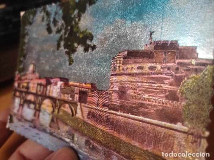 Postales: ROMA PONTE E CASTEL POSTAL PLATEADA ESCRITA - Foto 2