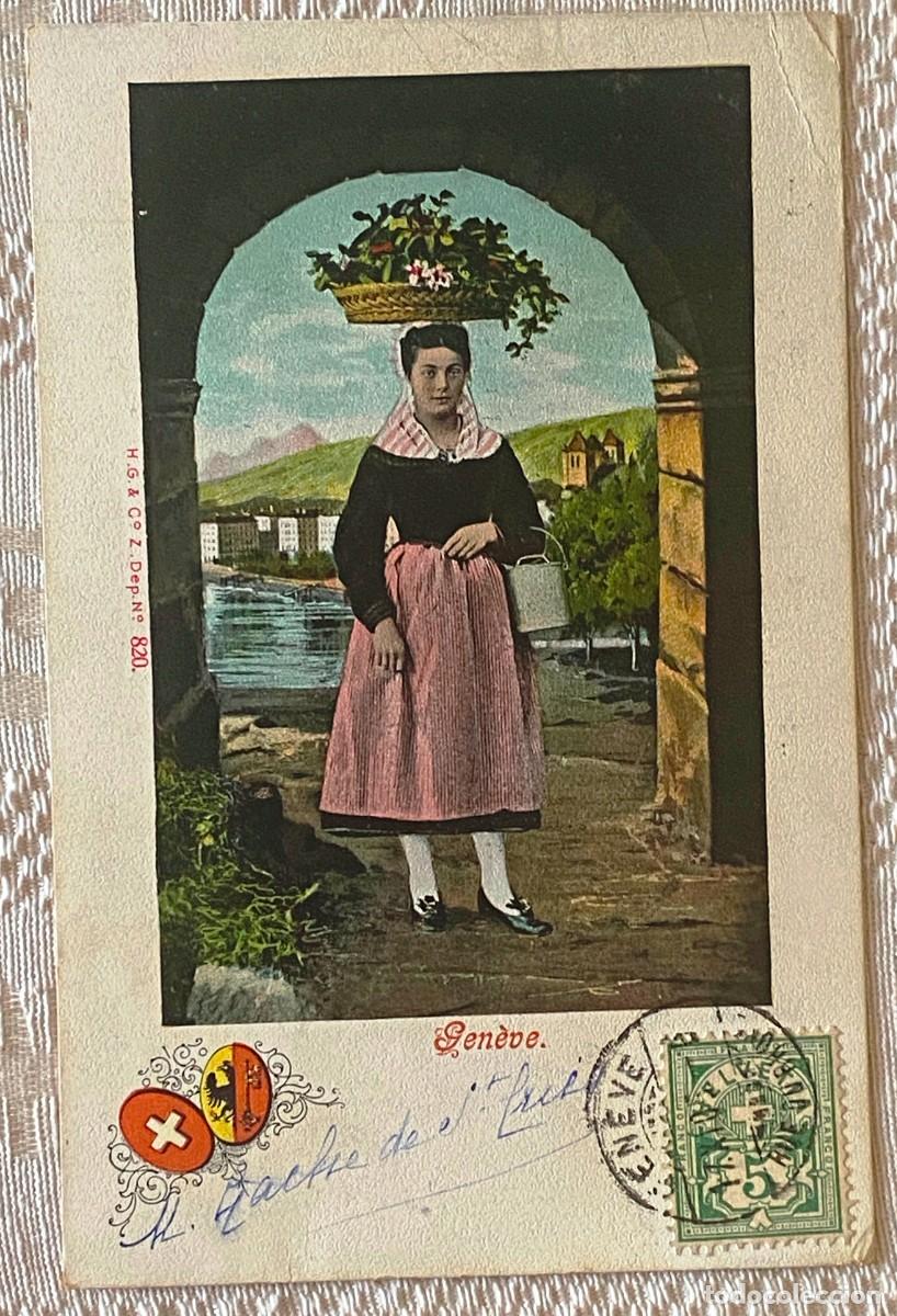Postcards: SUIZA, TRAJE TIPICO DE GENEVE, CIRCULADA EN 1905