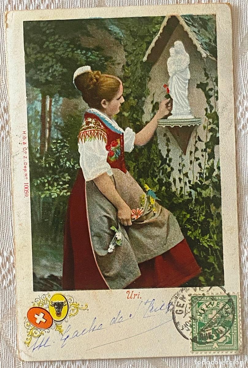 Postais: SUIZA, TRAJE TIPICO DE URI, CIRCULADA EN 1905