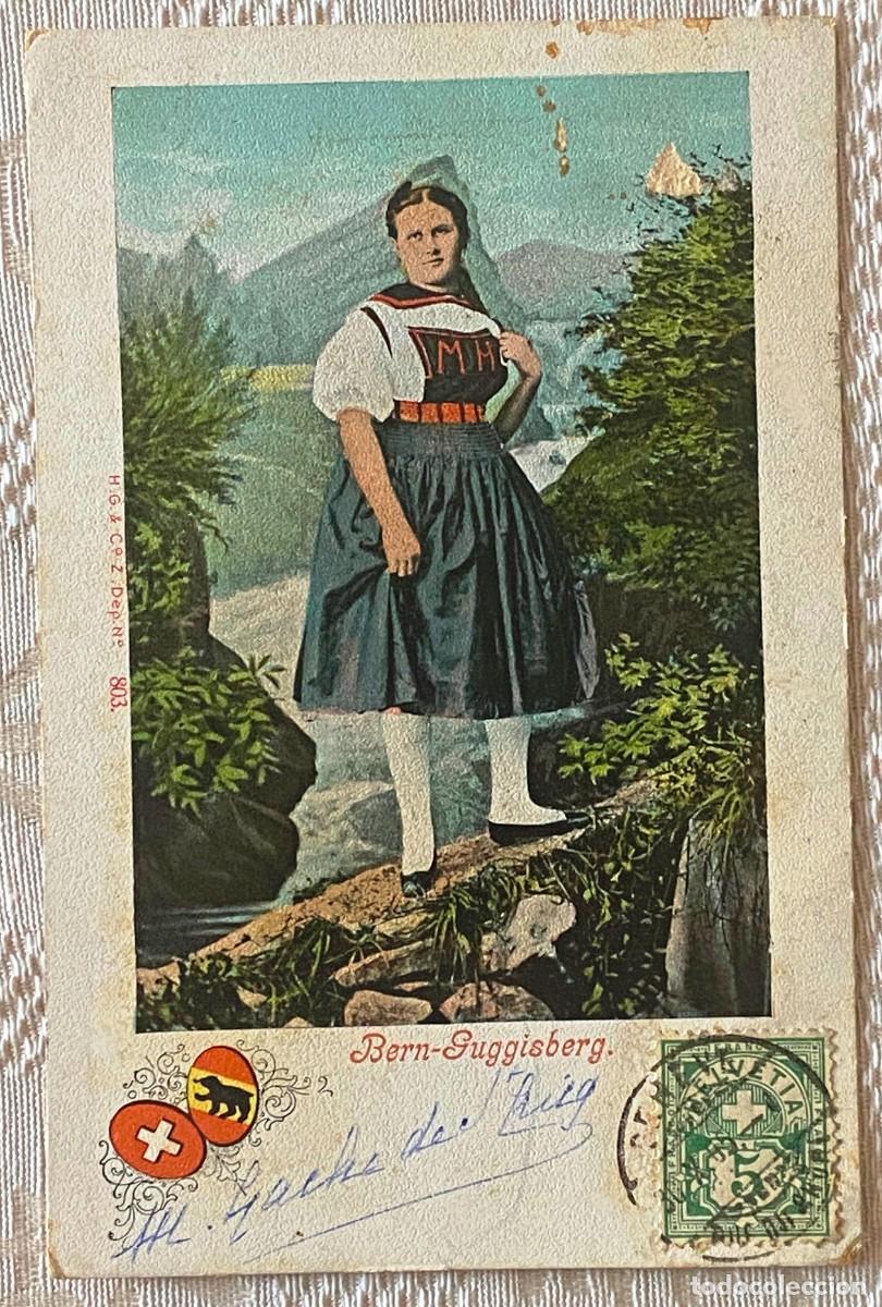 Postais: SUIZA, TRAJE TIPICO DE BERN-JUGGISBERG CIRCULADA EN 1905