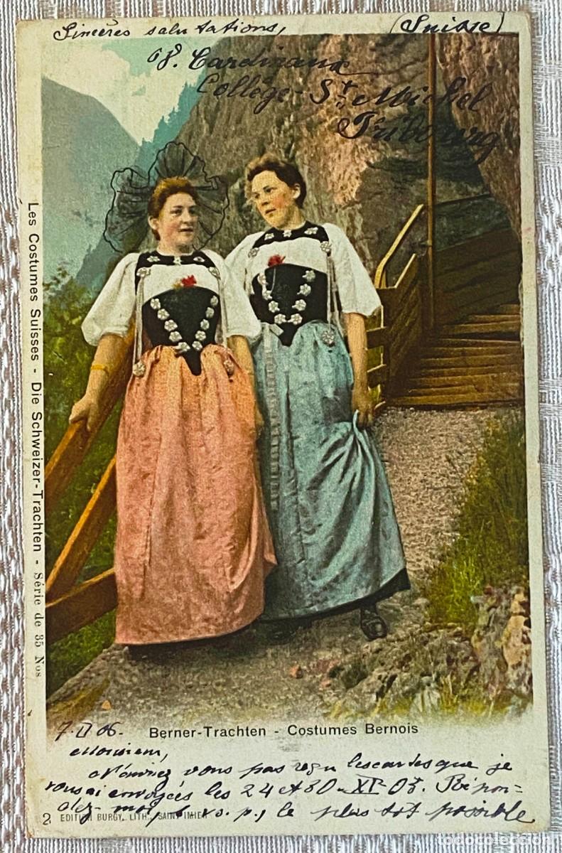 Postcards: SUIZA, TRAJE TIPICO DE BERNER, TRACHTEN CIRCULADA EN 1905