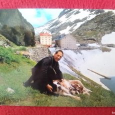 Postales: POSTAL PASSAGE OF GR. SAN S. BERNARDO SUIZA ITALIA PERRO DOG CHIEN TAMPÓN CAFE RESTAURANT VALICO COL