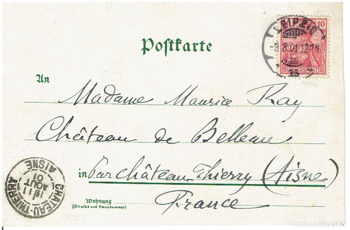 Postales: Postal de Weimar (Gruss) circulada 1901 - Foto 2
