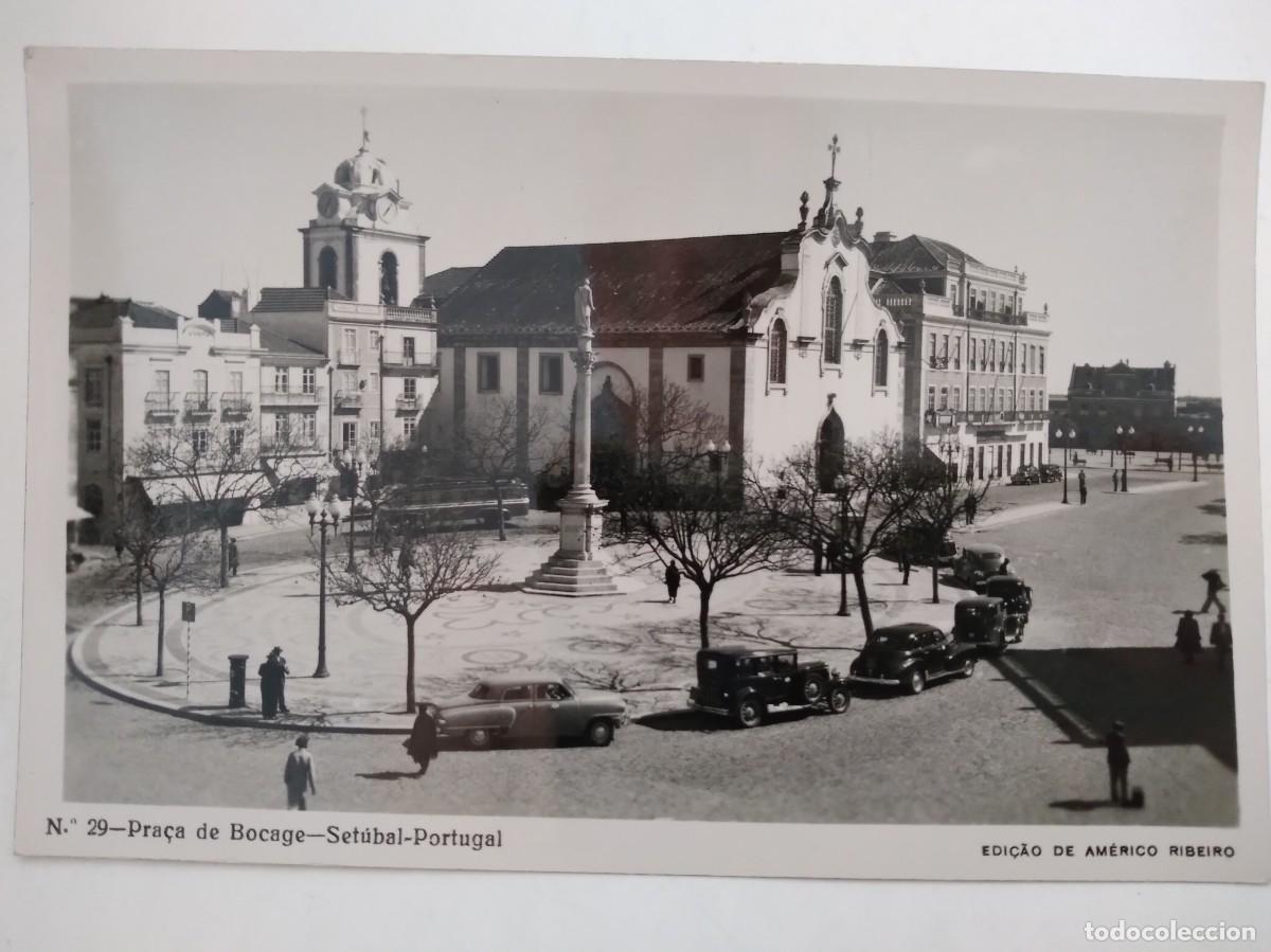 Postkarten: ANTIGUA POSTAL PRA&Ccedil;A DE BOCAGE SETUBAL PORTUGAL RV 1231