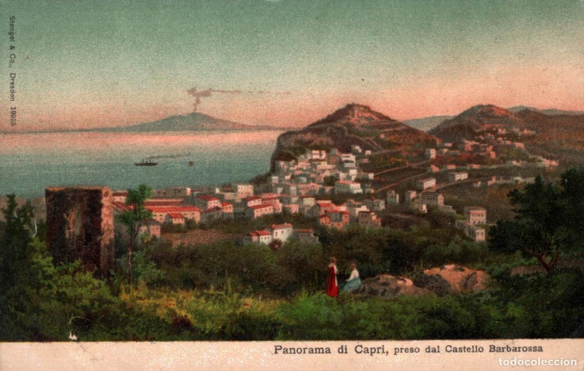 Postales: Panorama de Capri preso del castello Barbarossa sin circular Italia