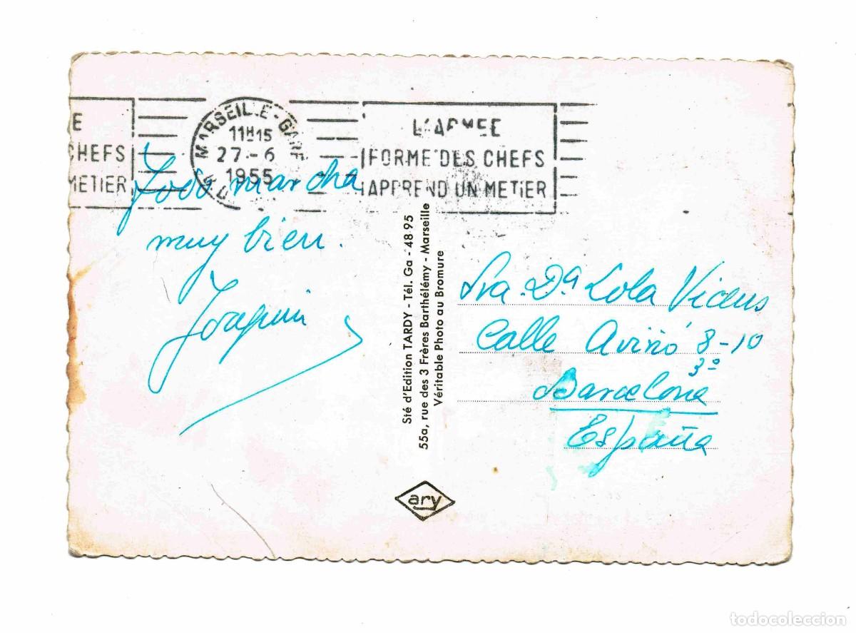 Postales: MARSEILLE - Escrita, 1955. - Foto 2