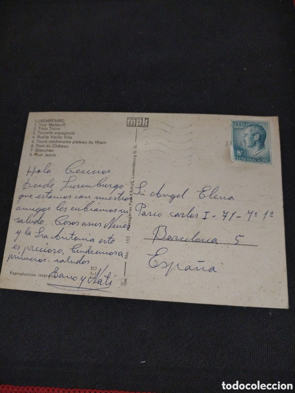 Postales: Postal Luxemburgo. Usada - Foto 2