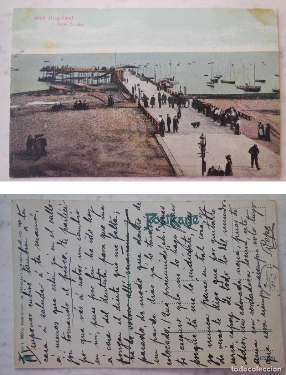 Postais: INSEL HELGOLAND. Neue Br&uuml;eke (Alemania) 1908