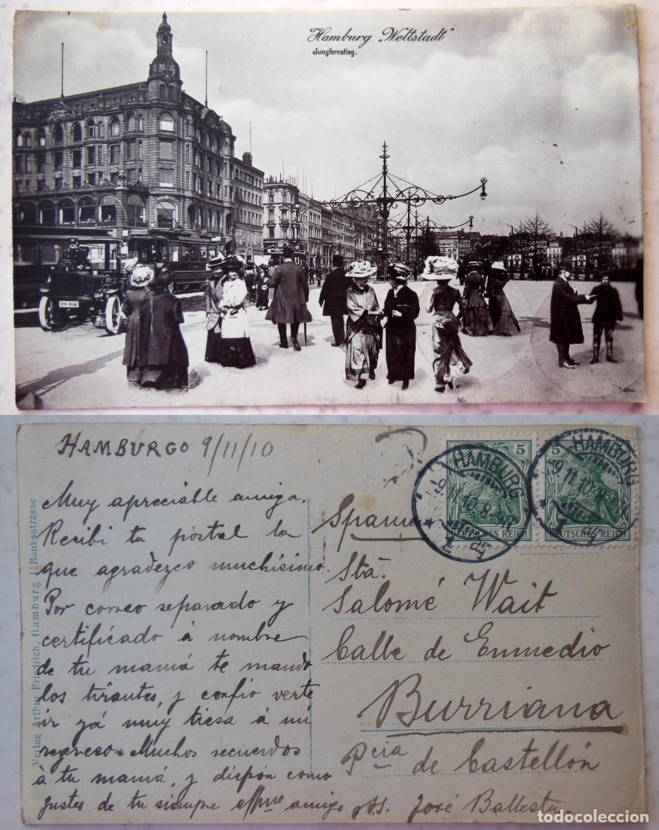 Postais: HAMBURG WELTSTADT. Jungfernstieg (Alemania) 1910