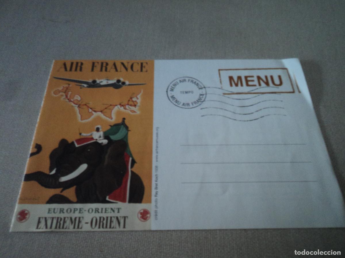 Postais: Men&uacute; Air France, vuelo europa- orien, extreme orient, 2008
