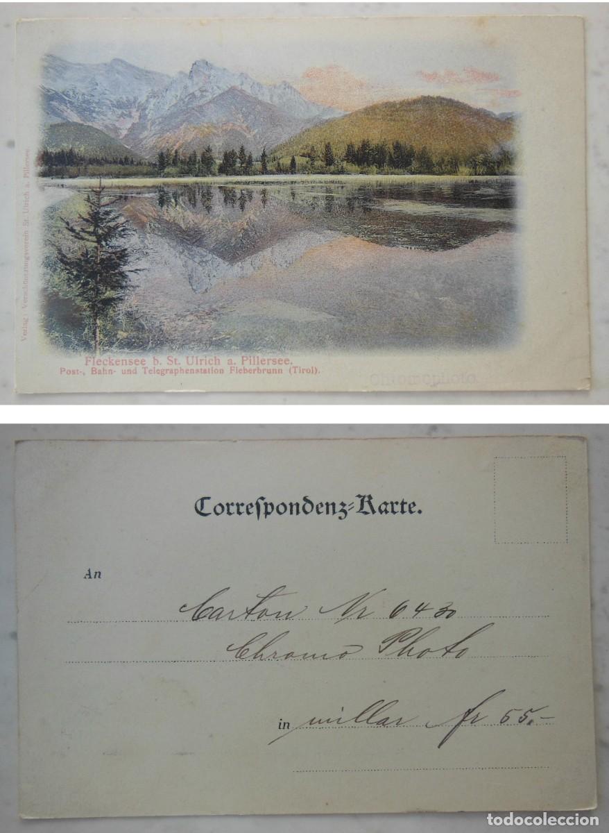 Postais: Fleckensee b St Ulrich a Pillersee. AUSTRIA. Post, Bahn und Telegraphenstation Fieberbrunn (Tirol)