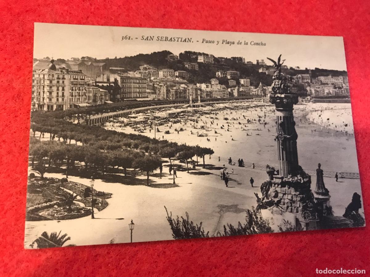 Cartoline: POSTAL. SAN SEBASTI&Aacute;N. PASEO Y PLAYA DE LA CONCHA. N&ordm; 361. NO ESCRITA. GREGORIO G. GALARZA