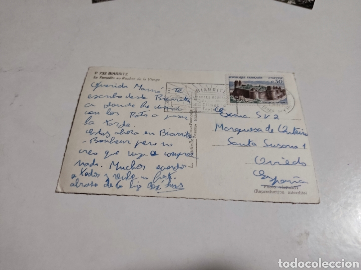 Postales: Postal Biarritz tempestad en la Roca de la Virgen - Foto 2
