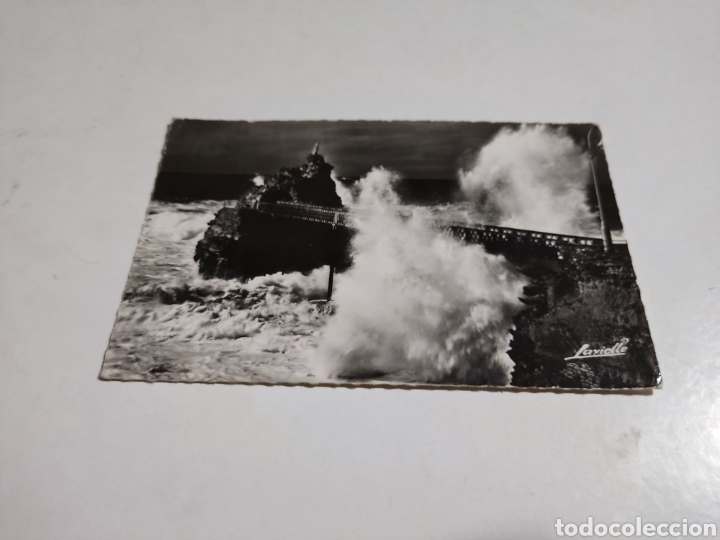 Postales: Postal Biarritz tempestad en la Roca de la Virgen - Foto 1