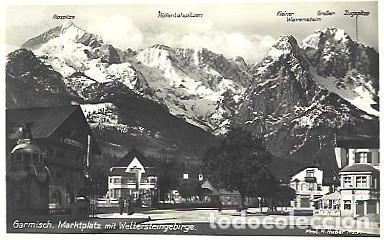 Postkarten: Alemania & Marcofilia, Garmisch-Partenkirchen,Plaza del Mercado y Wettersteingebirge, Altemburg 1931