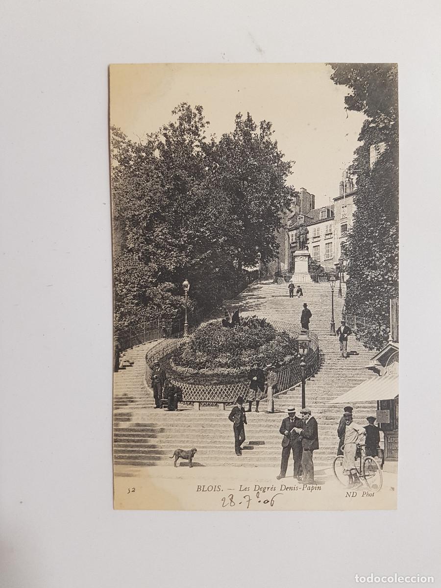 Postais: POSTAL FRANCIA BLOIS LES DEGRES DENIS-PAPIN. 1906. ND. BICICLETA