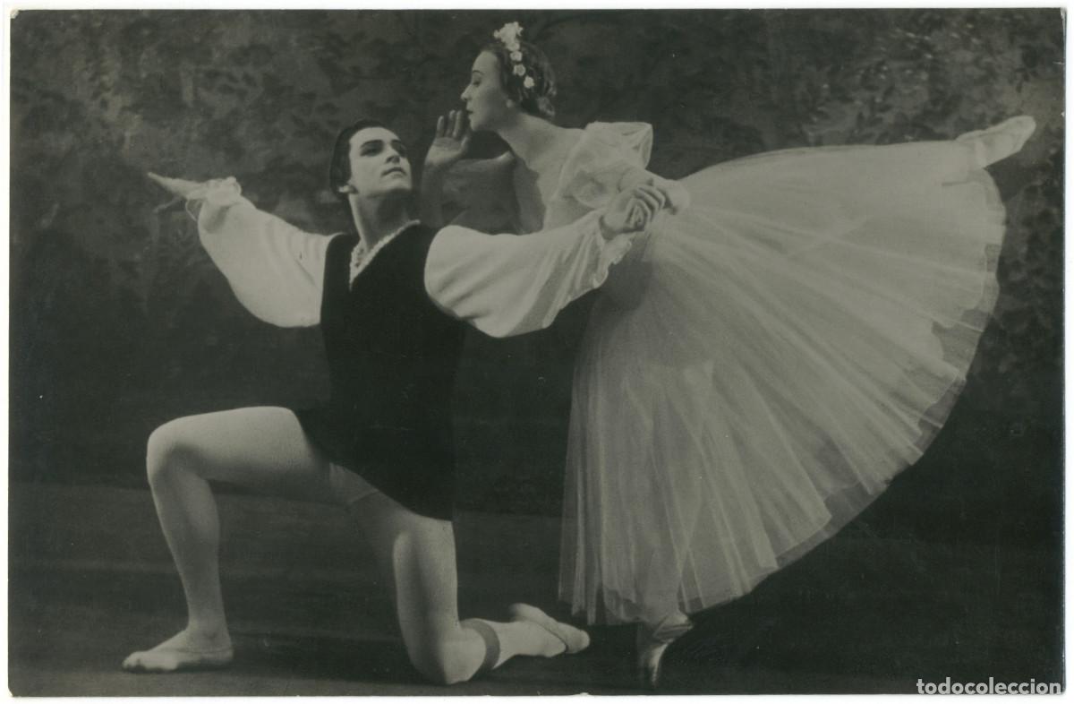 Postais: G. Ulanova & N. Fadeechev in 'Chopiniana'_Izogiz. Photo B. Borisova [postal ballet ruso]