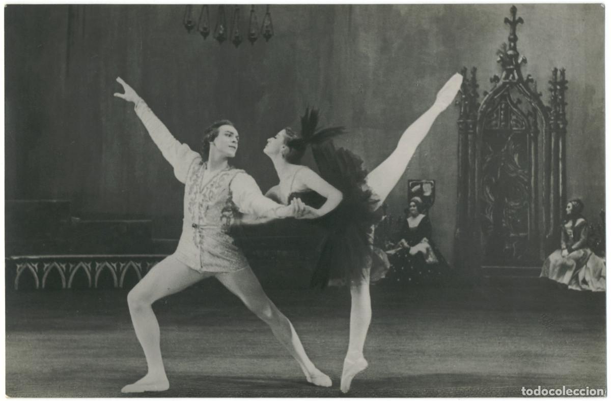 Postais: M. Plisenskaya & N. Fadeechev in 'Swan Lake'_Izogiz. Photo B. Borisova [postal ballet ruso]